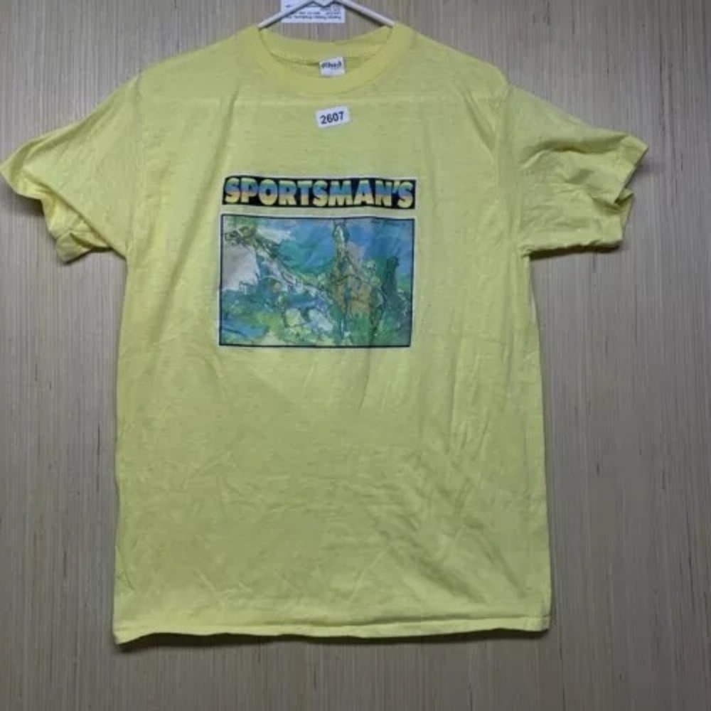 Vintage Sportsman's Shirt Adult Extra large Yellow Short Sleeve Men's 70s Ched